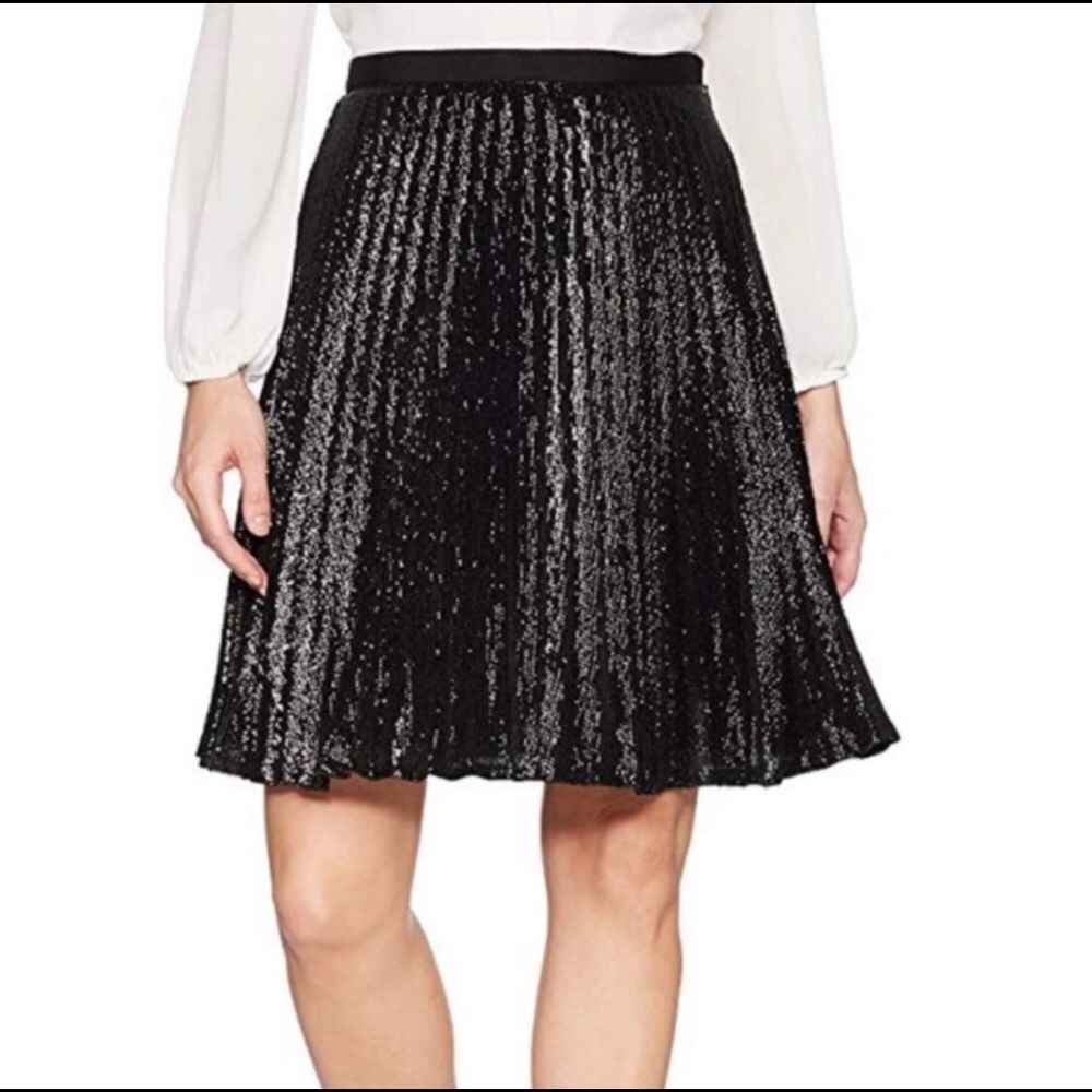 Joie black sequins pleated skirt!